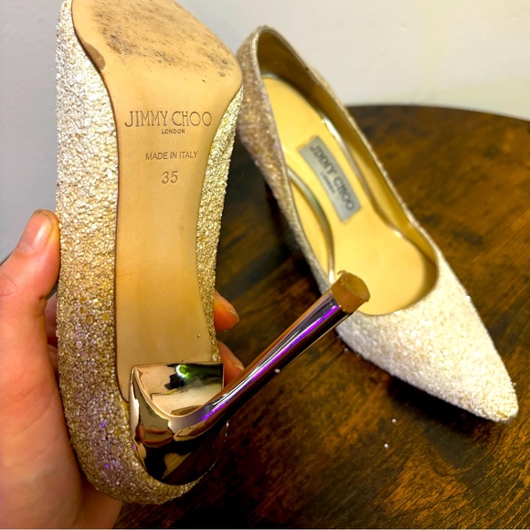 Jimmy choo Romy 100 Optic White And Light Honey Coarse glitter - Picture 3 of 3